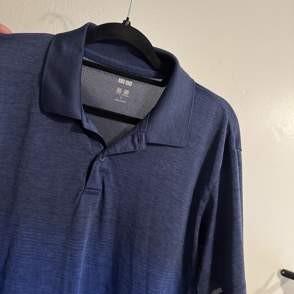 Uniqlo Polo Shirt Mens XL DRY-EX Odor Control Cool Touch Ombre Athletic Perform